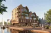 Development-residential building-river-courtyard garden Development-residential building-river-courtyard garden